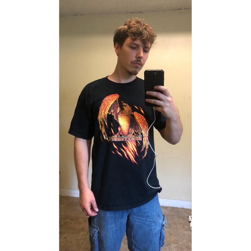 Vtg Easyriders Flames V-Twin Bike Show 2007 T-Shirt Mens XL Phoenix Biker Black